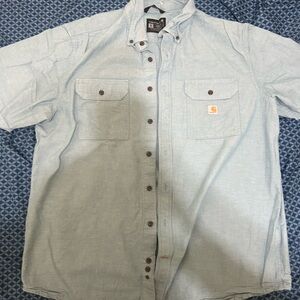 Carhartt Men's Casual Light Blue Button Down Shirt